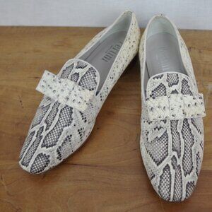 Pertini Spanish Made Snake Print Leather Flats Size 41